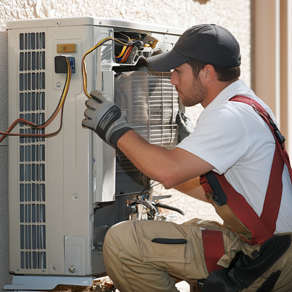 Safety Inspection for HVAC Systems in Phoenix, AZ
An HVAC expert conducting a safety inspection on an air conditioning unit in Phoenix, Arizona. The inspection includes checking electrical components, refrigerant levels, and ductwork to ensure the system operates safely and efficiently. Regular safety inspections help prevent unexpected breakdowns and potential hazards, such as refrigerant leaks or electrical failures. This preventive service is vital in Phoenix, where homeowners rely heavily on their AC systems year-round.