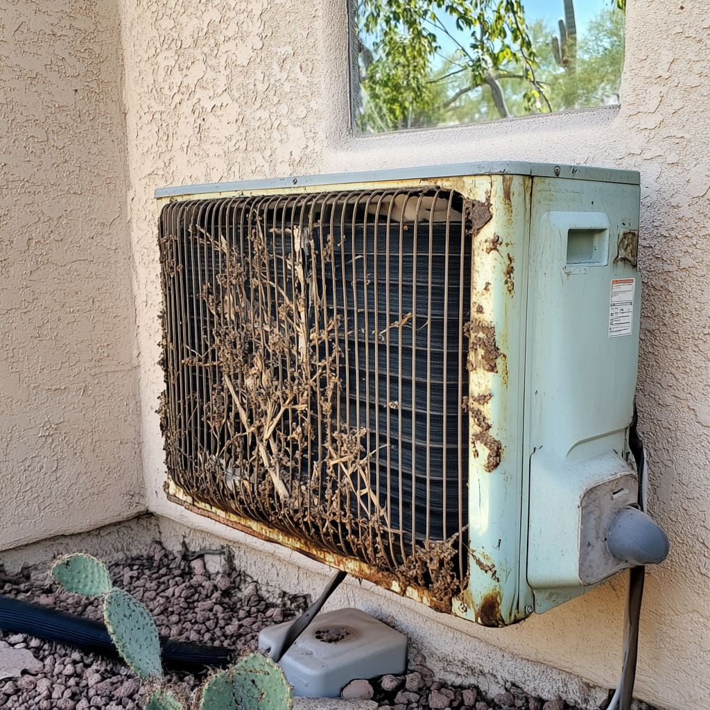 Preventive AC Maintenance Service in Phoenix, AZ
A professional HVAC technician performing preventive maintenance on an air conditioning unit in Phoenix. The service includes inspecting the system’s ductwork, checking insulation, and sealing any leaks to improve efficiency. Preventive maintenance helps homeowners avoid major repairs, reduces energy costs, and extends the lifespan of their AC units. This service is particularly important in Phoenix’s hot climate, where air conditioning is essential.